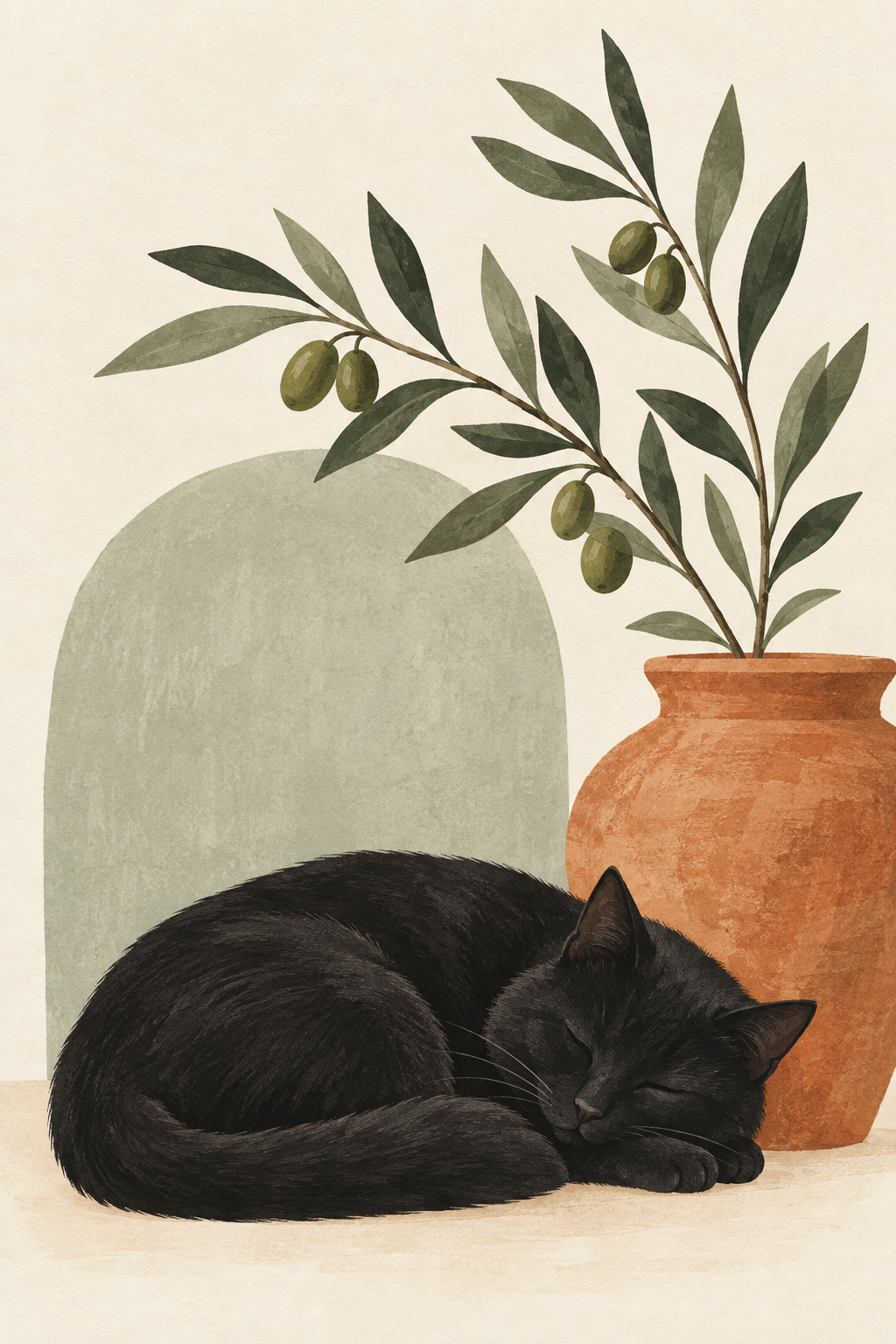 Olive Nap — Mini Art Print